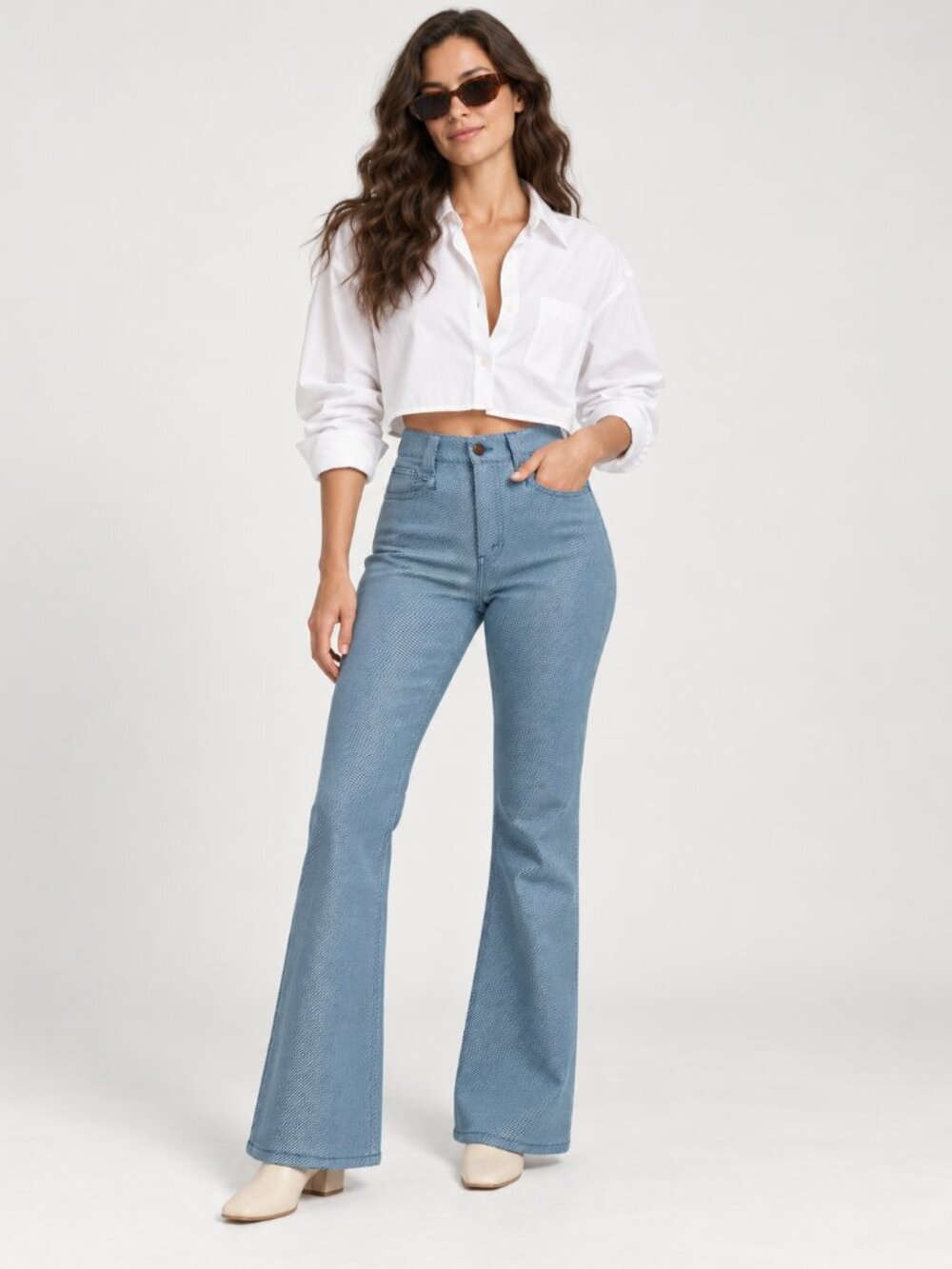 Vintage 70s Levi’s Tailored Jeans 28x30 Blue Stripe Flare Talon 42